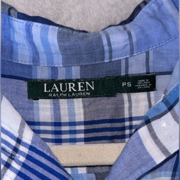 Lauren Ralph Lauren women’s blue plaid button up - Picture 2 of 4